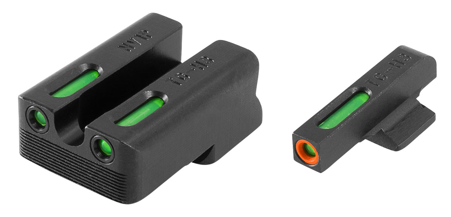 TruGlo TG13NV1PC TFX Pro  Black | Green Tritium & Fiber Optic Orange Outline Front Sight Green Tritium & Fiber Optic Rear Sight