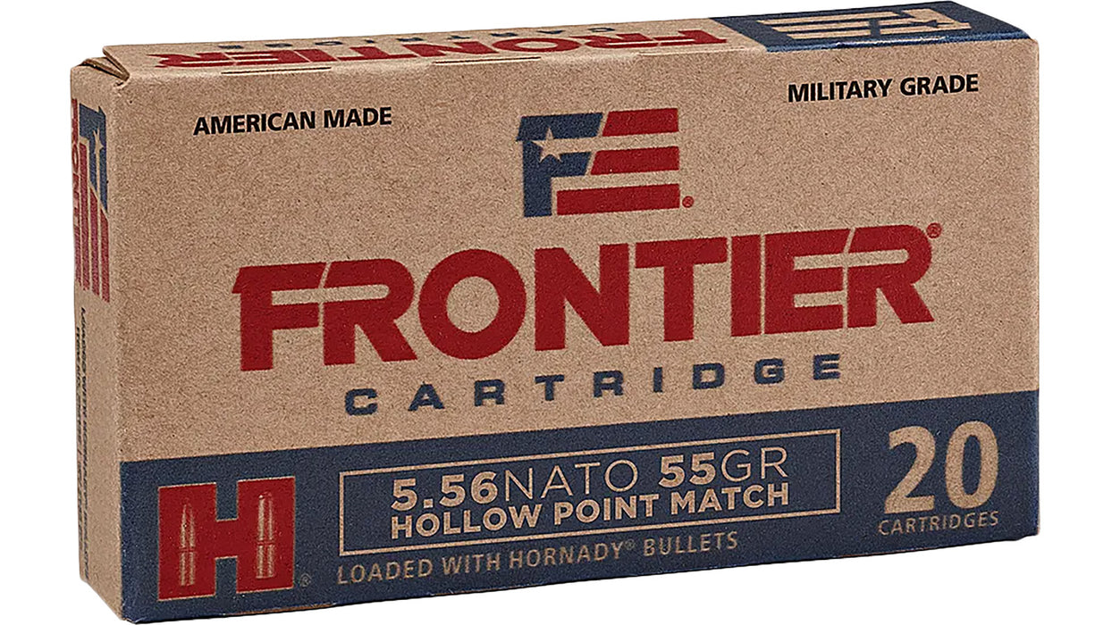 Frontier Cartridge FR240 Military Grade  5.56x45mm NATO 55 gr 3240 fps Hollow Point Match 20 Bx/25 Cs