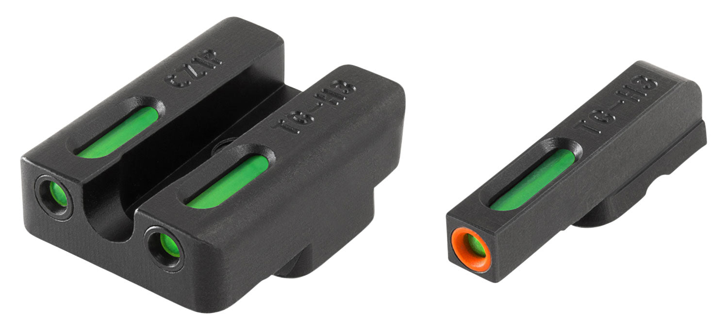 TruGlo TG13TA2PC TFX Pro  Black | Green Tritium & Fiber Optic Orange Outline Front Sight Green Tritium & Fiber Optic Rear Sight