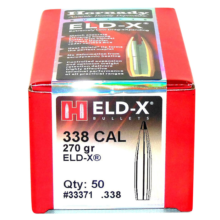 Hornady 33371 ELD-X  338 Cal .338 270 gr Extremely Low Drag eXpanding 50 Per Box/ 15 Case