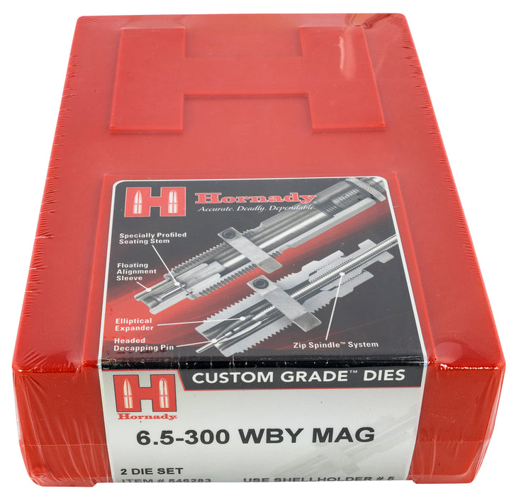 Hornady 546283 Custom Grade Series IV 2 Die Set for 6.5 300 Wthby Mag Includes Sizing Seater