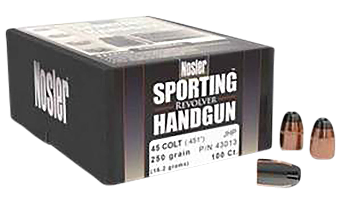 Nosler 43013 Sporting Handgun  45 Colt .451 250 gr Jacketed Hollow Point/ 100 Per Box