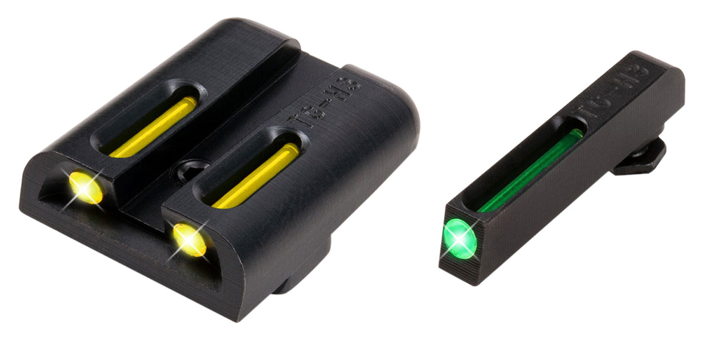 TruGlo TG131GT2Y TFO  Black | Green Tritium & Fiber Optic Front Sight Yellow Tritium & Fiber Optic Rear Sight