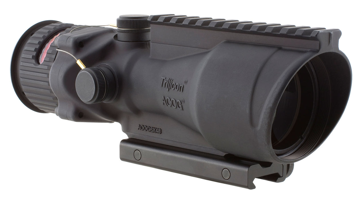 Trijicon 100001 ACOG  Black Hardcoat Anodized 6x 48mm Illuminated Red Chevron .223/5.56 BDC Reticle