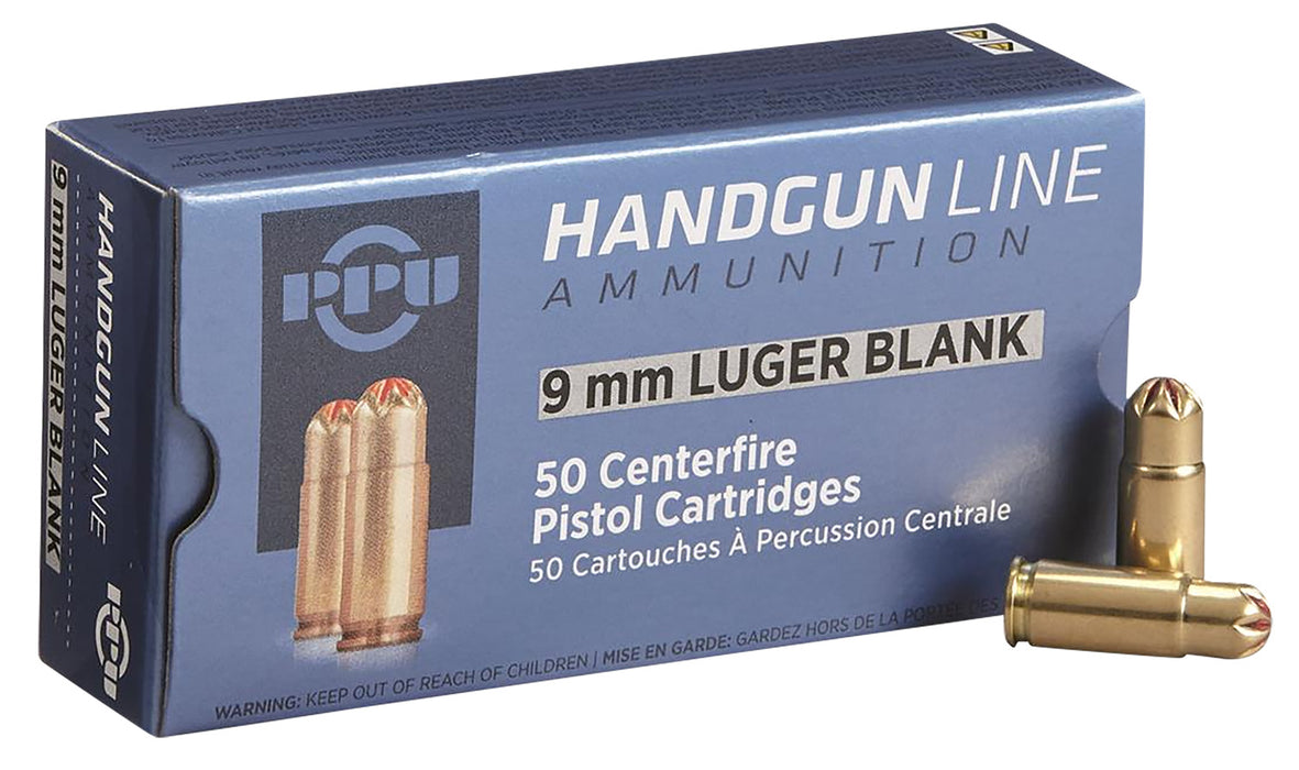 PPU PPB9L Blank Ammo9mm Luger 50 Bx/ 20 Cs