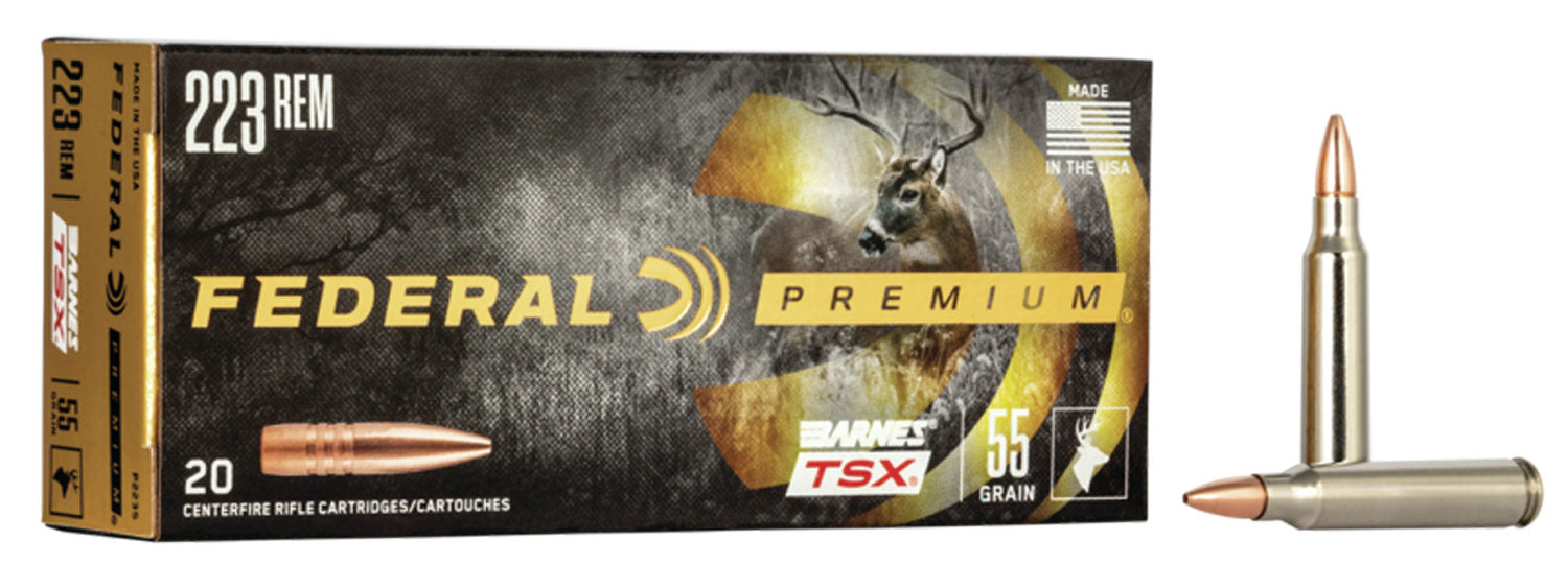 Federal P223S Premium  223 Rem 55 gr Barnes TSX 20 Per Box/10 Cs