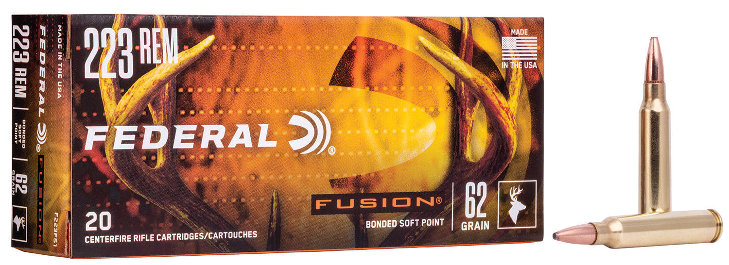 Federal F223FS1 Fusion  223 Rem 62 gr Fusion Soft Point 20 Per Box/10 Cs