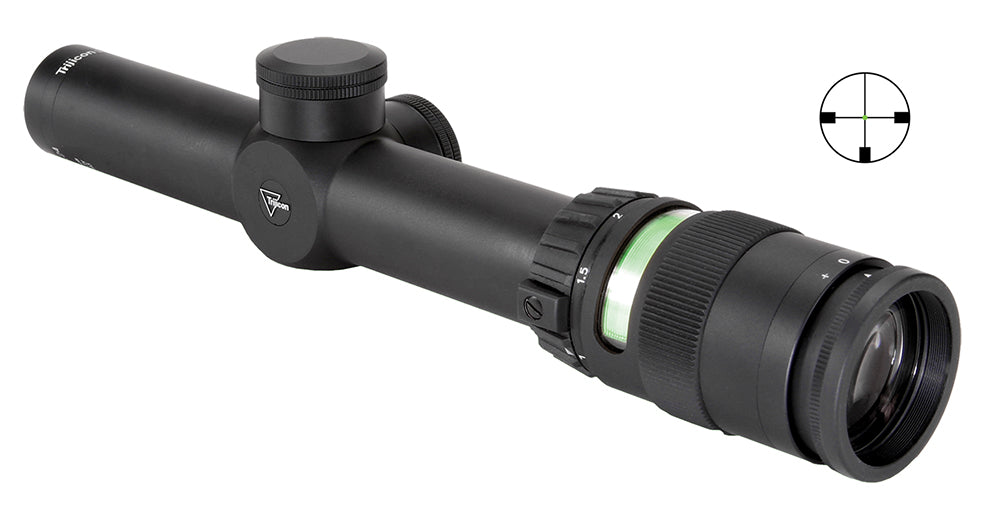 Trijicon 200054 AccuPoint  Black Hardcoat Anodized 1-4x 24mm 30mm Tube German #4 Crosshair w/ Green Dot Reticle