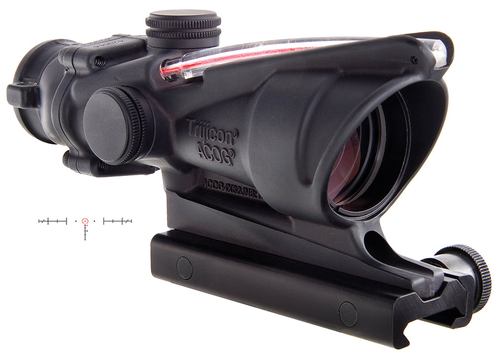 Trijicon 100219 ACOG  Black Hardcoat Anodized 4x32mm Illuminated Red Horseshoe .223/5.56 BDC Reticle