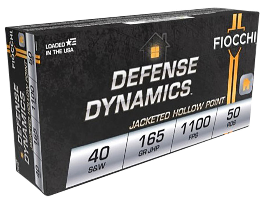 Fiocchi 40SWC Defense Dynamics  40 S&W 165 gr 1100 fps Jacketed Hollow Point (JHP) 50 Bx/20 Cs