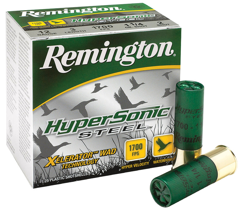 Remington Ammunition 26775 HyperSonic Steel  12 Gauge 3" 1 1/4 oz 1700 fps 2 Shot 25 Bx/10 Cs