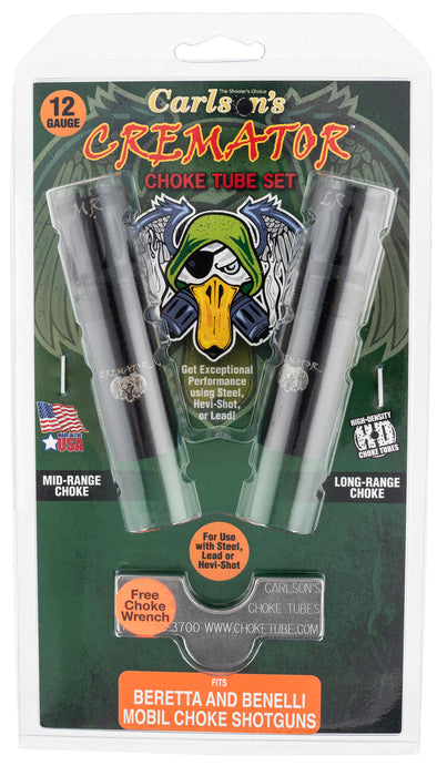 Carlson's Choke Tubes 11612 Cremator Waterfowl Benelli/Beretta MobilChoke 12 Gauge Mid-Range, Long Range 17-4 Stainless Steel Blued (Non-Ported) 2 Per Pack