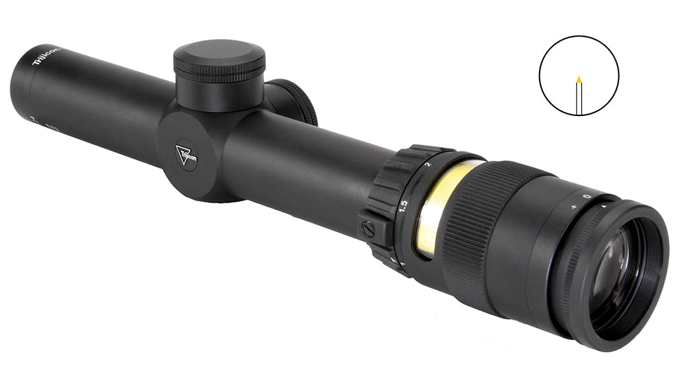 Trijicon 200052 AccuPoint  Black Hardcoat Anodized 1-4x 24mm 30mm Tube Illuminated Amber Triangle Post Reticle