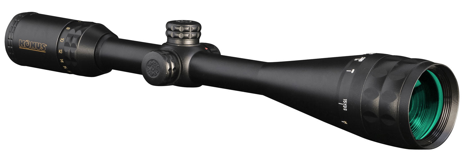 Konus 7274 KonusPro-Plus Long Range Matte Black 6-24x50mm AO 1" Tube Dual Illuminated (Blue/Red) Engraved Crosshair w/Dot Reticle