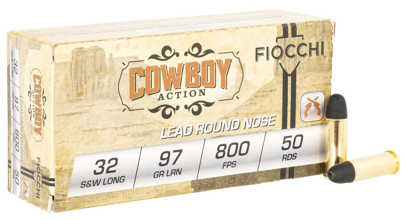 Fiocchi 32SWLL Cowboy Action  32 S&W Long 97 gr 800 fps Lead Flat Point (LFP) 50 Bx/20 Cs