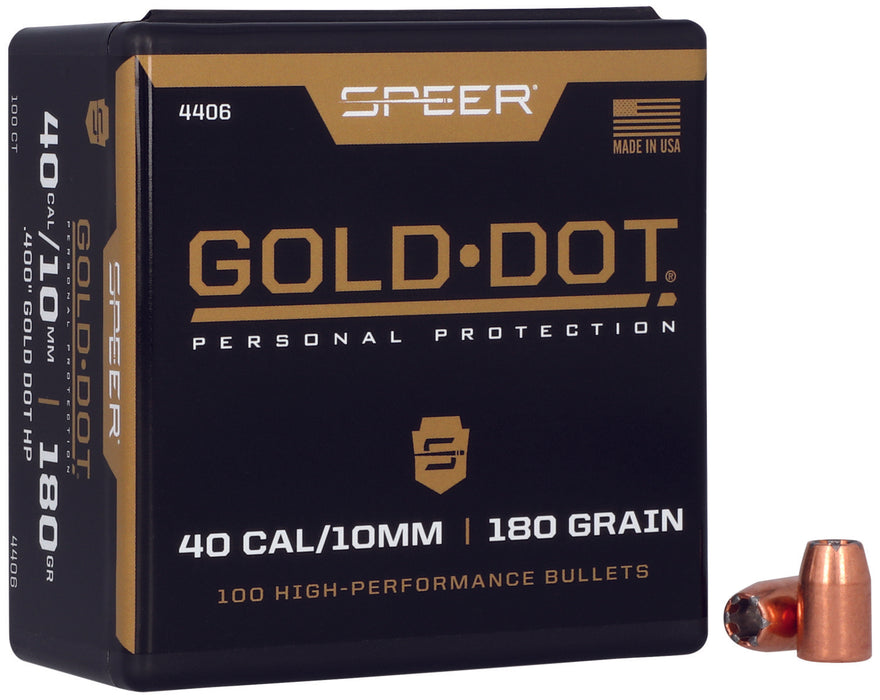 Speer 4406 Gold Dot Personal Protection 40 Cal .400 180 gr Hollow Point 100 Per Box/ 5 Case