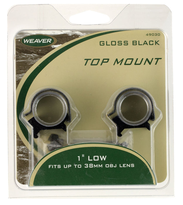 Weaver Mounts 49030 Detachable Top Mount Rings  Black 1" Low