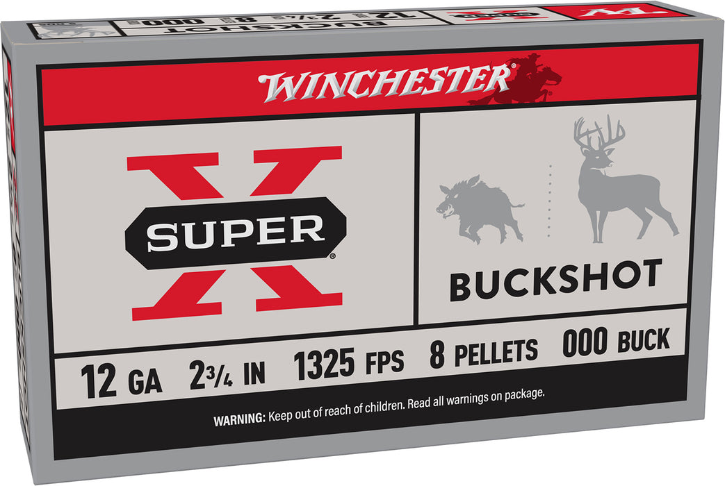 Winchester Ammo XB1200 Super X  12 Gauge 2.75" 9 Pellets 1325 fps 00 Buck Shot 5 Bx/50 Cs