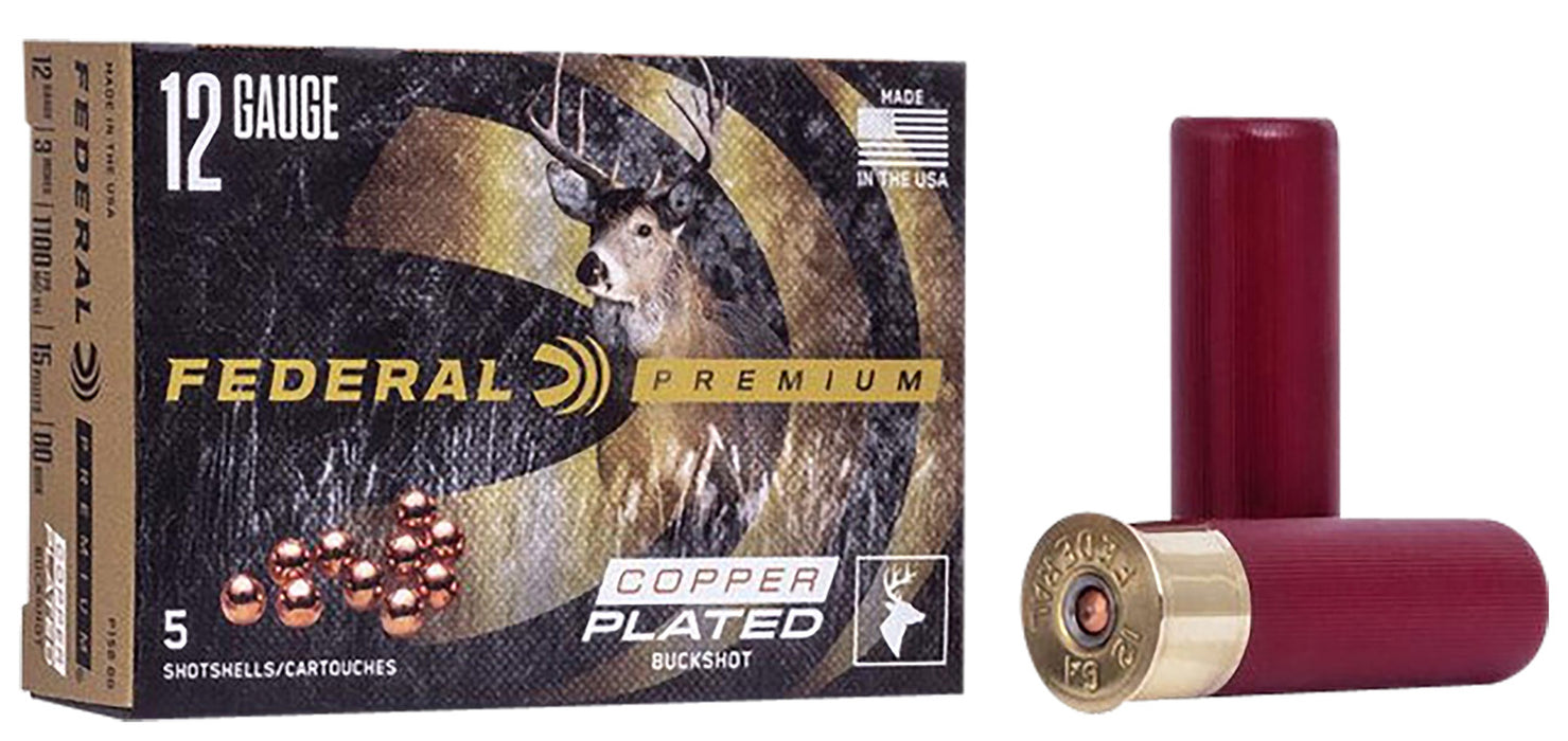 Federal P15800 Premium  12 Gauge 3" 1 1/8 oz 1325 fps 00 Buck Shot 5 Bx/50 Cs