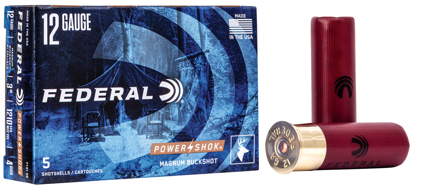 Federal F1314B Power-Shok Magnum 12 Gauge 3" 1 15/16 oz 1210 fps 4 Buck Shot 5 Bx/50 Cs