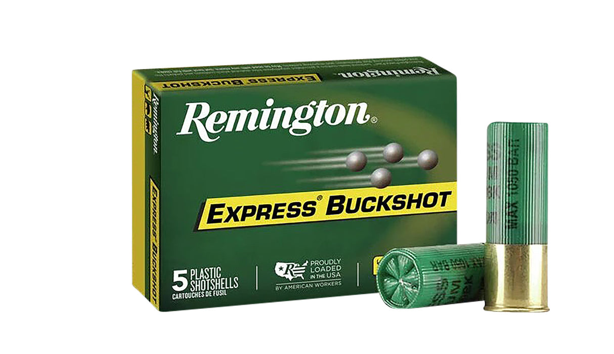 Remington Ammunition 20408 Express Magnum  12 Gauge 3" 10 Pellets 1225 fps 000 Buck Shot 5 Bx/50 Cs