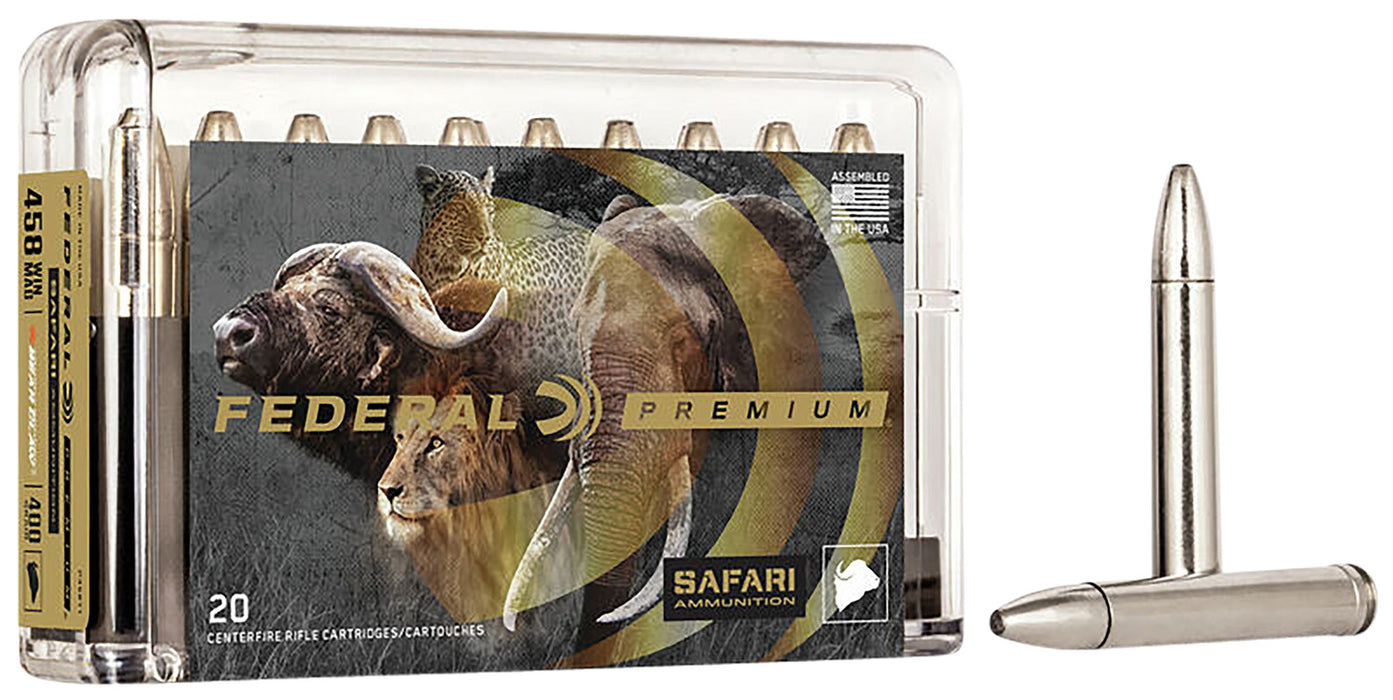 Federal P458T1 Premium Safari Cape-Shok 458 Win Mag 400 gr 2250 fps Trophy Bonded Bear Claw (TBBC) 20 Bx/10 Cs