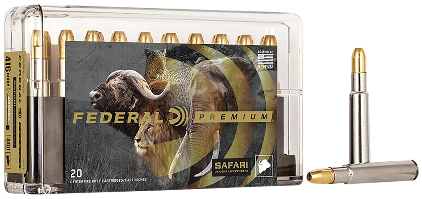 Federal P416T2 Premium Safari Cape-Shok 416 Rigby 400 gr 2370 fps Trophy Bonded Sledgehammer Solid (TBSH) 20 Bx/10 Cs