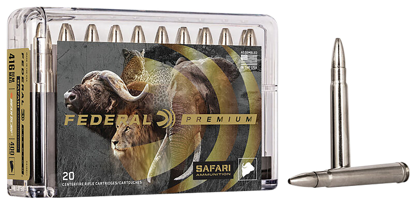 Federal P416RT1 Premium Safari Cape-Shok 416 Rem Mag 400 gr 2400 fps Trophy Bonded Bear Claw (TBBC) 20 Bx/10 Cs
