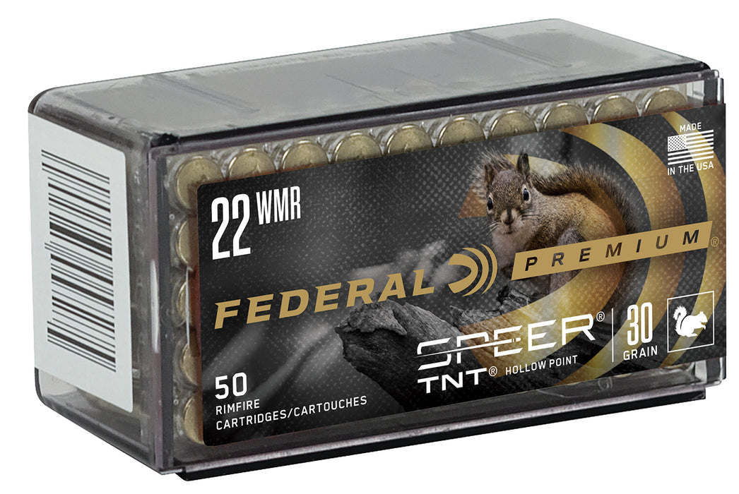 Federal P765 Premium Varmint & Predator 22 WMR 30 gr 2200 fps Speer TNT Hollow Point (HP) 50 Bx/60 Cs