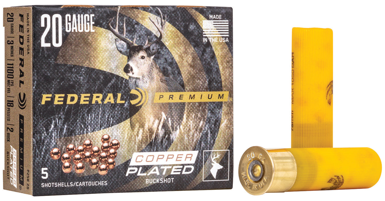 Federal P2582B Premium  20 Gauge 3" 1 1/4 oz 1100 fps 2 Buck Shot 5 Bx/50 Cs