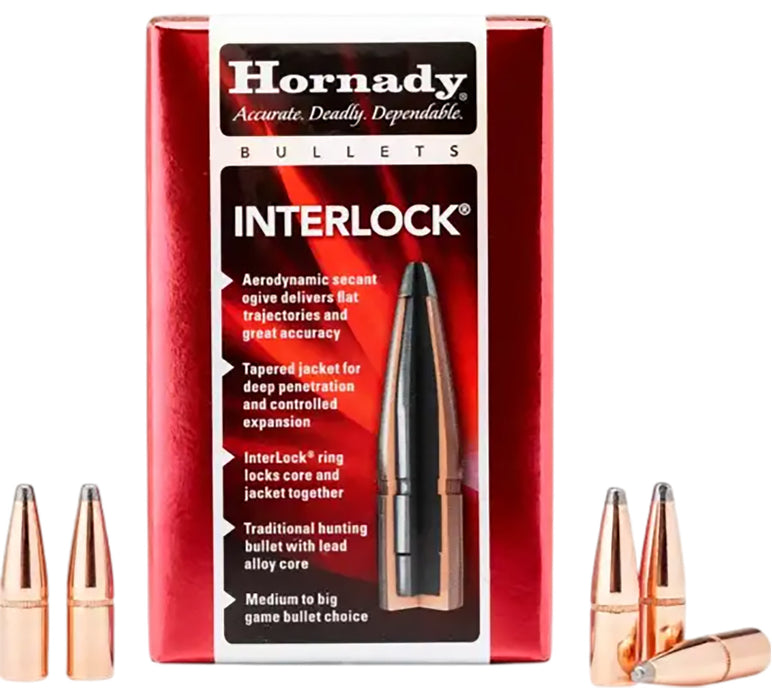 Hornady 3236 InterLock  8mm .323 195 gr Spire Point 100 Per Box/ 15 Case