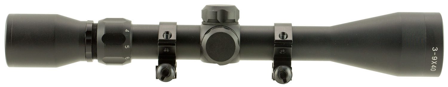 TruGlo TG-853940B Trushot  Black Anodized 3-9x40mm 1" Tube Duplex Reticle w/Rings