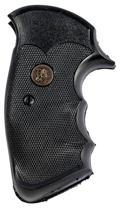 Pachmayr 03265 Gripper Professional Grip Checkered Black Rubber with Finger Grooves for S&W K/L Frame with Square Butt