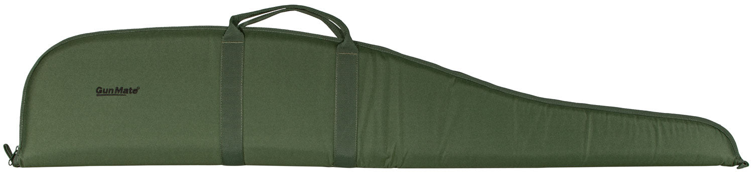 Uncle Mike's 22412 GunMate Rifle Case Medium Style made of Nylon w/ Green Finish, 44" OAL Lockable Full Length Zipper, Wrap Around Handles & Embroidered Logo for Scoped Rifles