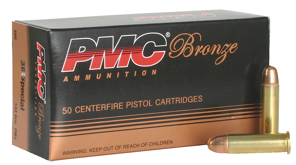 PMC 38G Bronze  38 Special 132 gr 917 fps Full Metal Jacket (FMJ) 50 Bx/20 Cs