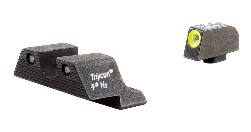 Trijicon 600540 HD Night Sights- Glock Standard Frames  Black | Green Tritium Yellow Outline Front Sight Green Tritium Black Outline Rear Sight