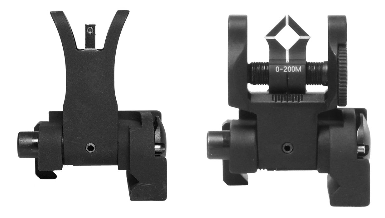 Troy Ind SSIGMCMSSBT00 Micro BattleSight Set M4 Front & Dioptic Rear  Black Hardcoat Anodized