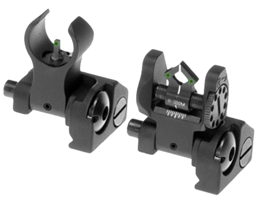 Troy Ind SSIGMCMSTBT01 Tritium Micro BattleSight Set M4 Front & Dioptic Rear  Black Hardcoat Anodized