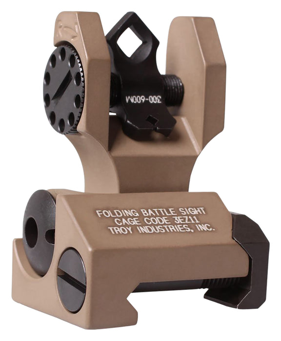 Troy Ind SSIGDOARFFT00 Rear Folding BattleSight Dioptic  Flat Dark Earth Folding for AR-15