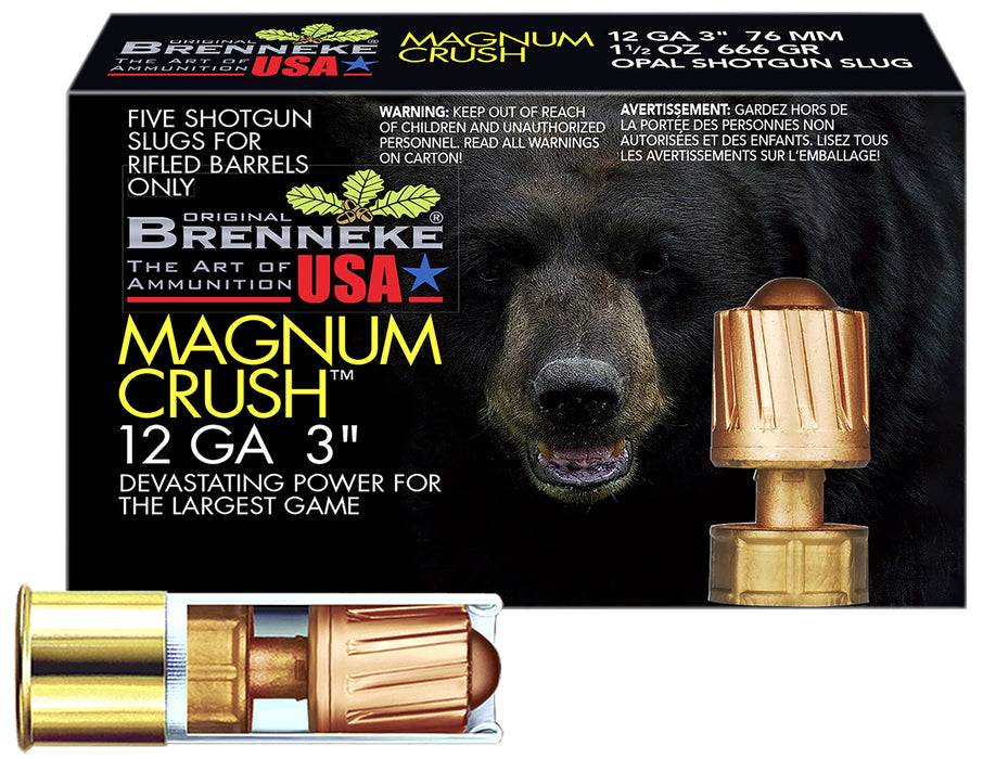 Brenneke SL123CMR Magnum Crush  12 Gauge 3" 1 1/2 oz/656 gr 1604 fps Slug Shot 5 Bx/50 Cs