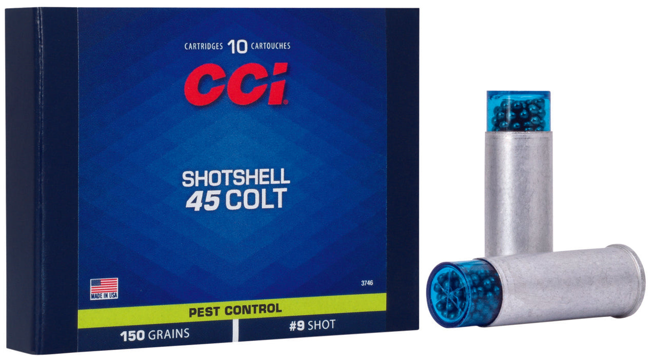 CCI 3746 Pest Control Shotshell 45 Colt (LC) 150 gr 1000 fps Shotshell #9 Shot 10 Bx/20 Cs