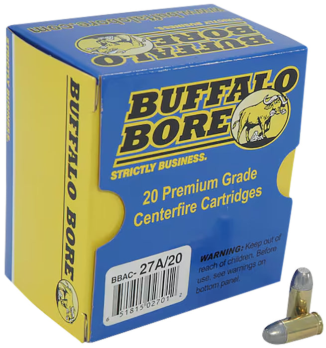 Buffalo Bore Ammunition 27A20 Personal Defense  380 ACP +P 100 gr 1150 fps Hard Cast Flat Nose (HCFN) 20 Bx/12 Cs