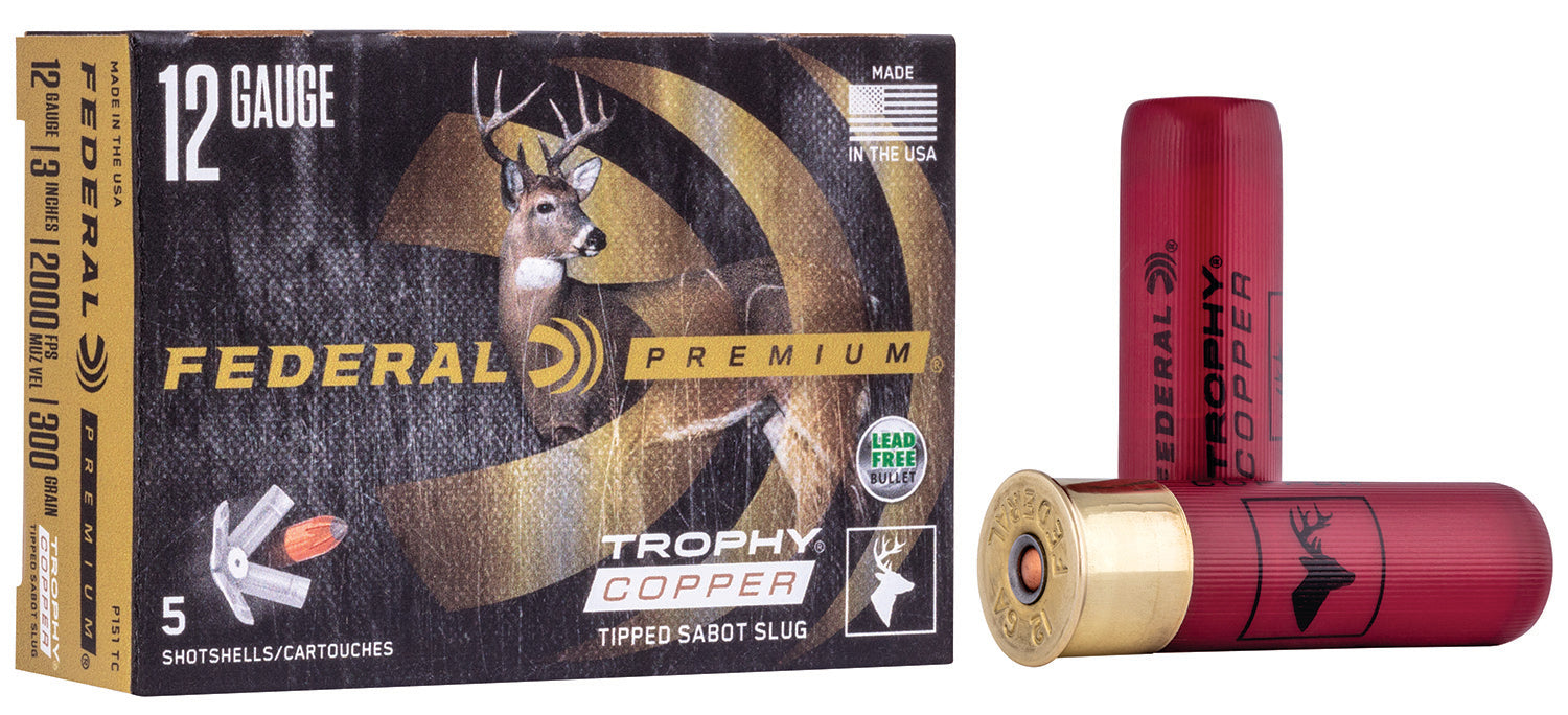 Federal P209TC Premium Vital-Shok Trophy Copper 20 Gauge 3" 5/8 oz/275 gr 1900 fps Sabot Slug Shot 5 Bx/50 Cs