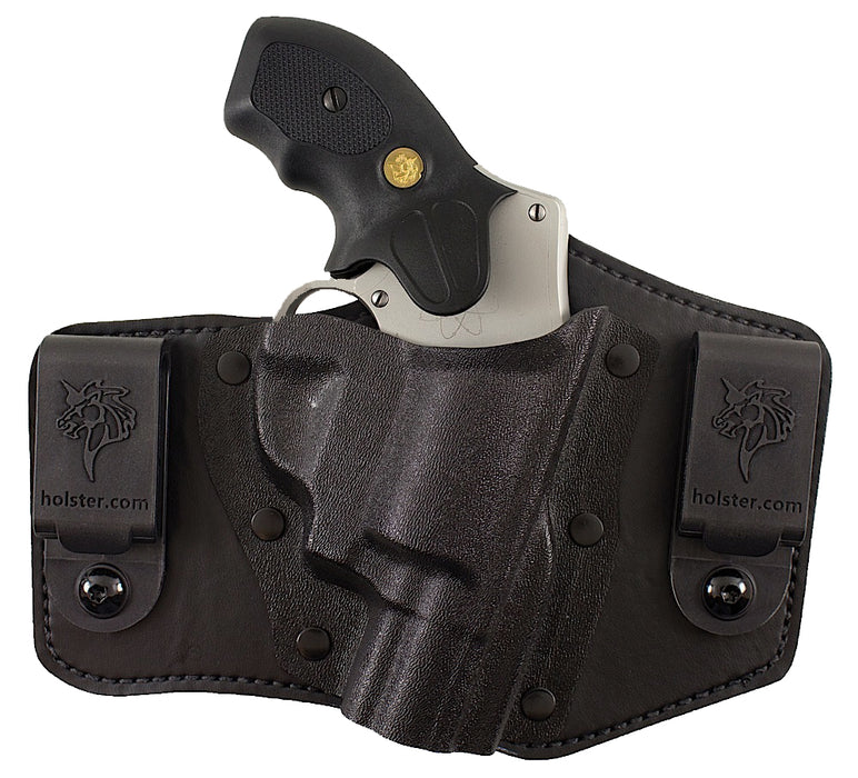 DeSantis Gunhide 105KAX7Z0 Intruder  IWB/OWB Black Leather Belt Clip Fits S&W M&P Compact 9/40 Fits 3.50" Barrel Right Hand