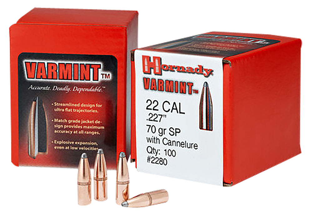 Hornady 2245 Traditional Varmint 22 Cal .224 50 gr Spire Point 100 Per Box/ 40 Case