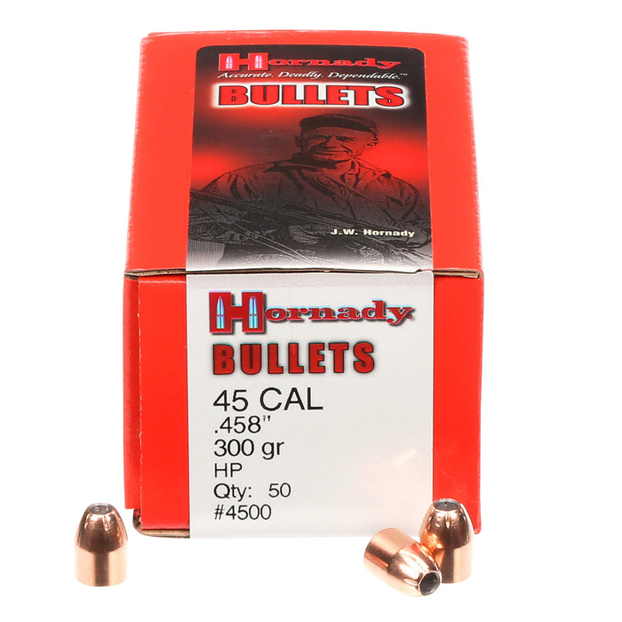 Hornady 4500 InterLock  45 Cal .458 300 gr Hollow Point 50 Per Box/ 15 Case