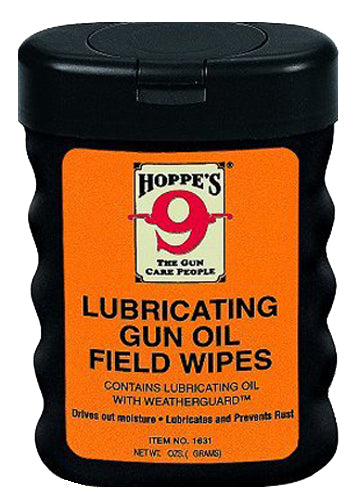 Hoppe's 1631 Lubricating Gun Oil Field Wipes Pre-Moistened With Hoppe's No. 9 Oil 3" x 5" 50 Count