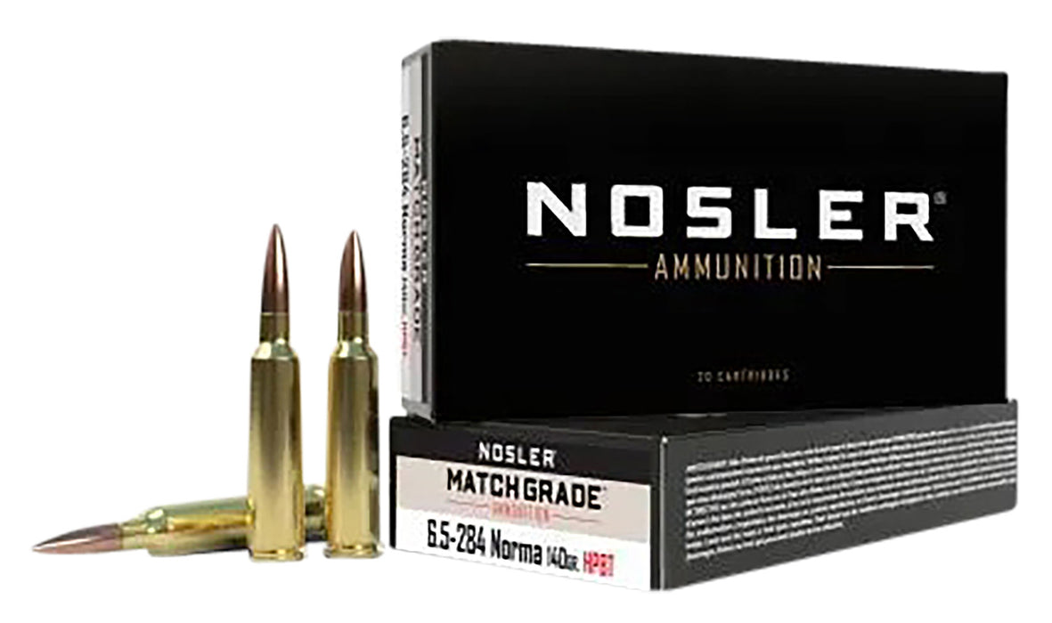 Nosler 44166 Match Grade  6.5x284 Norma 140 gr 2750 fps Custom Competition Hollow Point Boat-Tail (CCHPBT) 20 Bx/10 Cs