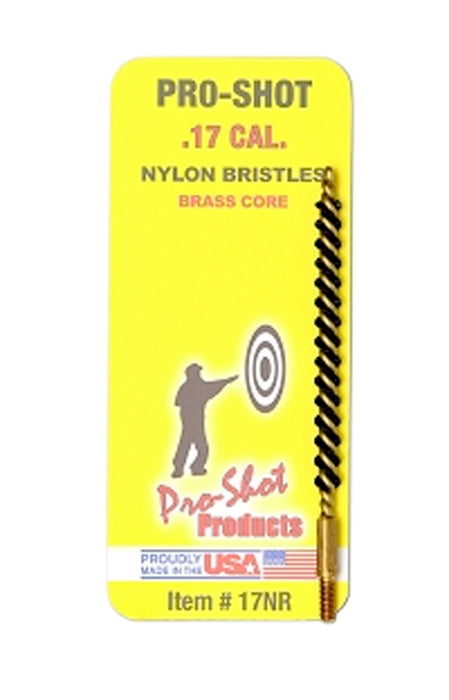 Pro-Shot 17NR Bore Brush  .17/ .177 Cal Rifle #5-40" Thread Nylon Bristles Brass Core