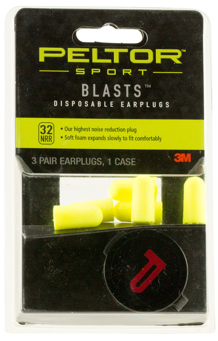 Peltor 97080 Sport Blast Earplugs Foam 32 dB In The Ear Yellow Adult 3 Pair